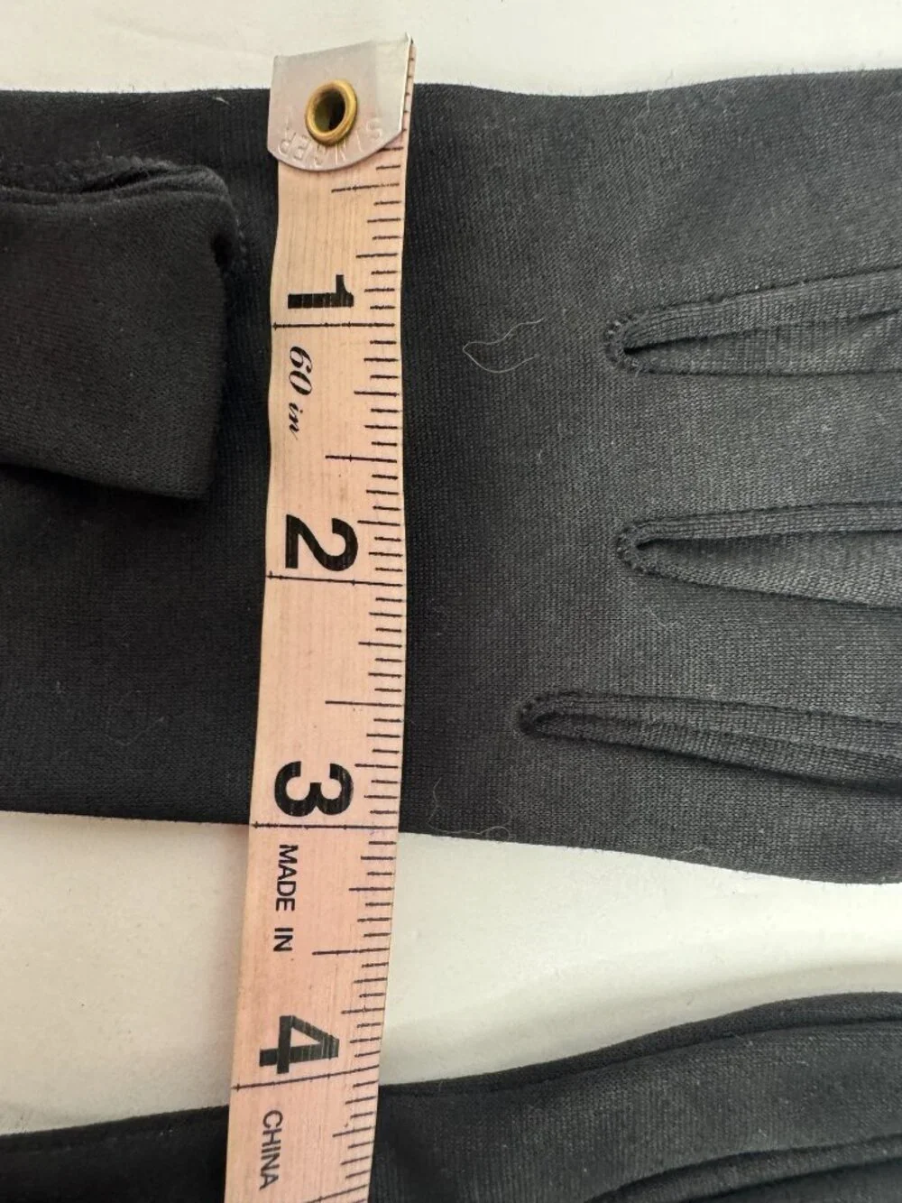 Vintage Black Gloves 100% nylon Made in U.S.A.